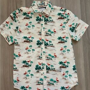 Denim & Flower Cream and Green Floral Shirt